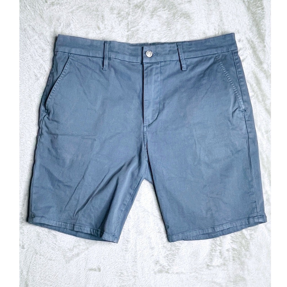 Joe's Jeans Kinetic Chino Shorts Mens 34 Blue Stretch Cotton Flat Front 9 Inseam